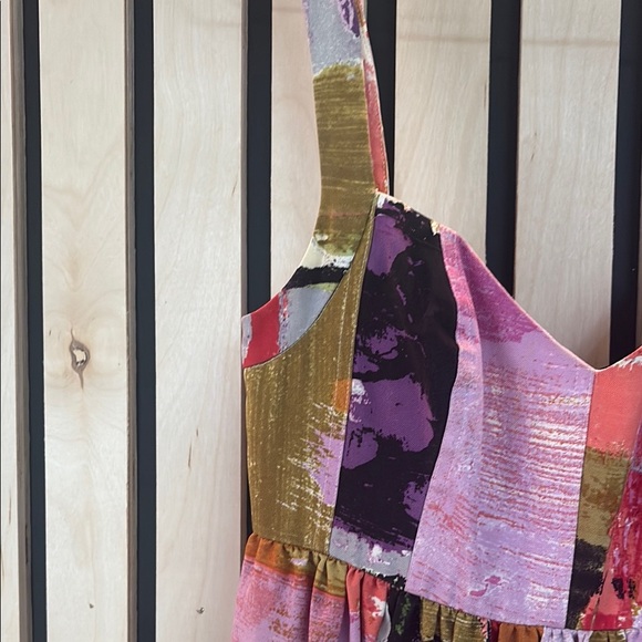 Ali Ro 100% Silk Colorful Abstract Dress - Picture 4 of 6